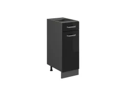 Einbauküchen<Vicco Küchenunterschrank R-Line Schwarz Hochglanz/Anthrazit 30 cm ohne Arbeitsplatte Schwarz Glänzend