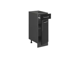 Einbauküchen<Vicco Küchenunterschrank R-Line Schwarz Hochglanz/Anthrazit 30 cm ohne Arbeitsplatte Schwarz Glänzend
