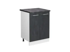 Vicco Küchenunterschrank R-Line Schwarz Beton/Weiß 60 cm AP Anthrazit Herde|Küchenschränke