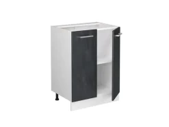 Vicco Küchenunterschrank R-Line Schwarz Beton/Weiß 60 cm AP Anthrazit Herde|Küchenschränke