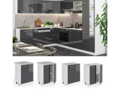 Best Vicco Küchenunterschrank R-Line Hochglanz/Weiß 60 cm AP Küchenschränke