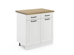 Best Vicco Küchenunterschrank R-Line Schubladenschrank für die Küche Landhaus/ 80 cm AP Eiche Küchenschränke