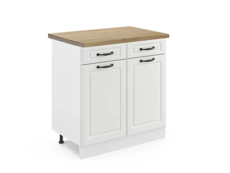 Best Vicco Küchenunterschrank R-Line Schubladenschrank für die Küche Landhaus/ 80 cm AP Eiche Küchenschränke