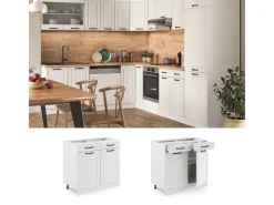 Best Vicco Küchenunterschrank R-Line Schubladenschrank für die Küche Landhaus/ 80 cm AP Eiche Küchenschränke