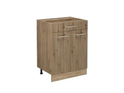 Best Vicco Küchenunterschrank R-Line Artisan-Eiche/Goldkraft Eiche 60 cm mit Schublade ohne Arbeitsplatte Artisan Eiche