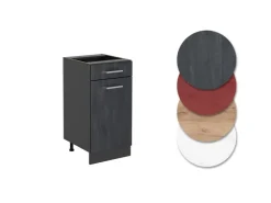 Vicco Küchenunterschrank R-Line Schwarz Beton/Anthrazit 40 cm AP Anthrazit Beton Anthrazit