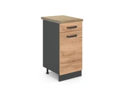 Clearance Vicco Küchenunterschrank R-Line Artisan-Eiche/Anthrazit 40 cm AP Anthrazit Artisan Eiche