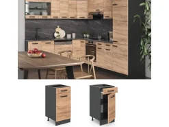 Clearance Vicco Küchenunterschrank R-Line Artisan-Eiche/Anthrazit 40 cm AP Anthrazit Artisan Eiche