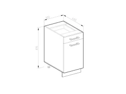 New Vicco Küchenunterschrank R-Line Bordeaux Hochglanz/Anthrazit 30 cm AP Eiche Pfannen