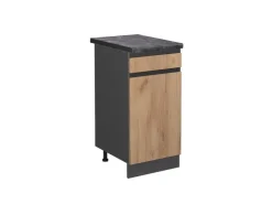 Vicco Küchenunterschrank R-Line Goldkraft /Anthrazit 40 cm AP Anthrazit Eiche