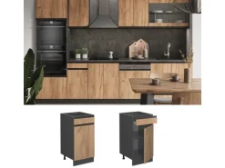 Vicco Küchenunterschrank R-Line Goldkraft /Anthrazit 40 cm AP Anthrazit Eiche