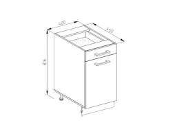 Vicco Küchenunterschrank R-Line Goldkraft /Anthrazit 40 cm AP Anthrazit Eiche