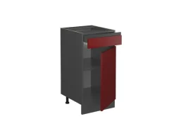 Vicco Küchenunterschrank R-Line Goldkraft /Anthrazit 40 cm AP mit Anthrazit Korpus Pfannen