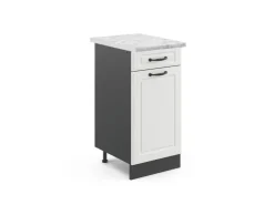 Discount Vicco Küchenunterschrank R-Line Schubladenschrank für die Küche Blau-Grau/Anthrazit 30 cm AP Eiche Pfannen