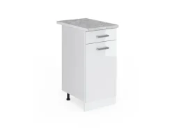 Clearance Vicco Küchenunterschrank R-Line Bordeaux Hochglanz/Anthrazit 40 cm AP Eiche Pfannen
