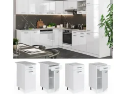 Clearance Vicco Küchenunterschrank R-Line Bordeaux Hochglanz/Anthrazit 40 cm AP Eiche Pfannen