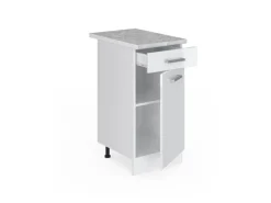 Clearance Vicco Küchenunterschrank R-Line Bordeaux Hochglanz/Anthrazit 40 cm AP Eiche Pfannen
