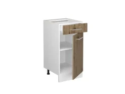Sale Vicco Küchenunterschrank R-Line Schubladenschrank für die Küche Schwarz Beton 40 cm AP Marmor mit Goldkraft Eiche Korpus Beton Anthrazit