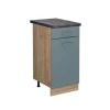 Best Vicco Küchenunterschrank R-Line Schubladenschrank für die Küche Schwarz Beton 30 cm AP Anthrazit mit Anthrazit Korpus Pfannen