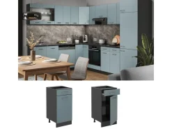 Online Vicco Küchenunterschrank R-Line Blau-Grau/Anthrazit 40 cm AP Anthrazit Blaugrau