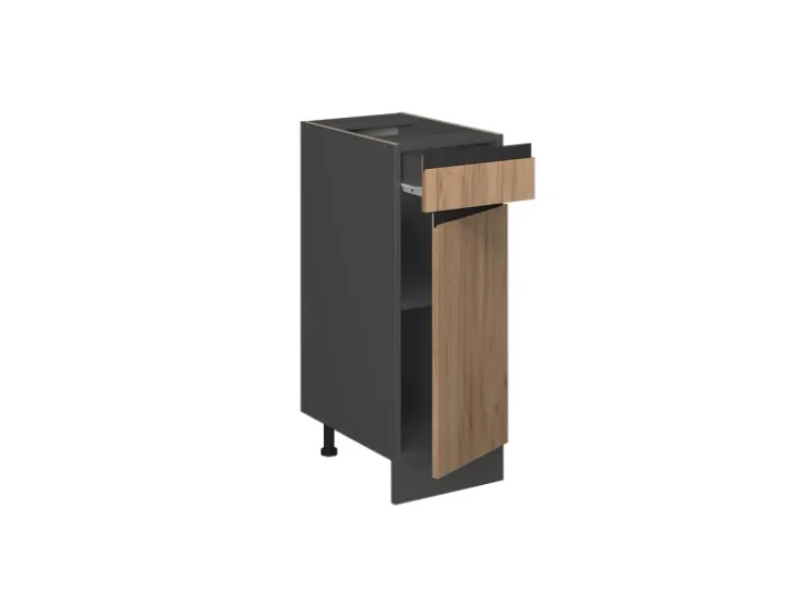 Vicco Küchenunterschrank R-Line Goldkraft /Anthrazit 30 cm J-Shape ohne Arbeitsplatte Eiche