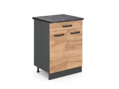 Sale Vicco Küchenunterschrank R-Line Goldkraft /Anthrazit 60 cm AP Anthrazit mit Anthrazit Korpus Kücheninseln|Einbauküchen