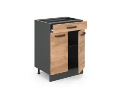 Sale Vicco Küchenunterschrank R-Line Goldkraft /Anthrazit 60 cm AP Anthrazit mit Anthrazit Korpus Kücheninseln|Einbauküchen