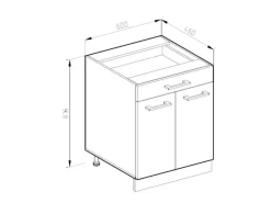 Discount Vicco Küchenunterschrank R-Line Bordeaux Hochglanz/Goldkraft Eiche 60 cm mit Schublade AP Eiche Pantryküchen