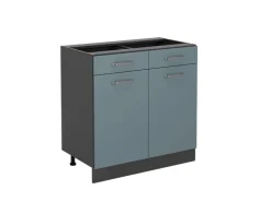 Discount Vicco Küchenunterschrank R-Line Blau-Grau/Anthrazit 80 cm ohne Arbeitsplatte Blaugrau