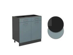 Discount Vicco Küchenunterschrank R-Line Blau-Grau/Anthrazit 80 cm ohne Arbeitsplatte Blaugrau
