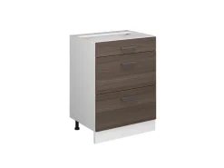 New Vicco Küchenunterschrank R-Line Grau/Weiß 60 cm mit Schubladen ohne Arbeitsplatte Edelgrau