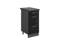 New Vicco Küchenunterschrank R-Line Schwarz Hochglanz/Anthrazit 40 cm mit Schubladen AP Anthrazit Küchenschränke