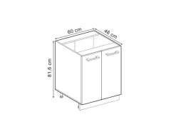 Discount Vicco Küchenunterschrank R-Line Schwarz Hochglanz/Anthrazit 60 cm AP Anthrazit Küchenschränke