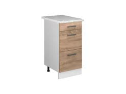 Discount Vicco Küchenunterschrank R-Line Bordeaux Hochglanz/Weiß 80 cm ohne Arbeitsplatte Küchenschränke