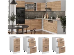 Discount Vicco Küchenunterschrank R-Line Bordeaux Hochglanz/Weiß 80 cm ohne Arbeitsplatte Küchenschränke