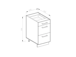 Discount Vicco Küchenunterschrank R-Line Bordeaux Hochglanz/Weiß 80 cm ohne Arbeitsplatte Küchenschränke