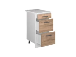 Discount Vicco Küchenunterschrank R-Line Bordeaux Hochglanz/Weiß 80 cm ohne Arbeitsplatte Küchenschränke