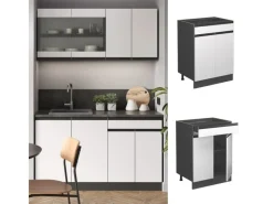 Hot Vicco Küchenunterschrank R-Line Schubladenschrank für die Küche /Anthrazit 60 cm AP Eiche Küchen-Ordnungssysteme
