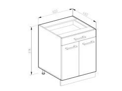 Hot Vicco Küchenunterschrank R-Line Schubladenschrank für die Küche /Anthrazit 60 cm AP Eiche Küchen-Ordnungssysteme