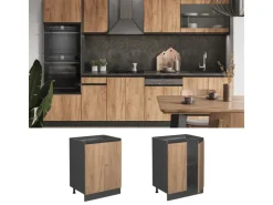 Sale Vicco Küchenunterschrank R-Line Grau/Weiß 60 cm mit Schubladen AP Marmor Edelgrau