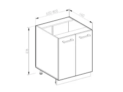 Sale Vicco Küchenunterschrank R-Line Grau/Weiß 60 cm mit Schubladen AP Marmor Edelgrau