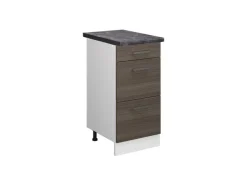New Vicco Küchenunterschrank R-Line Grau/Weiß 40 cm mit Schubladen AP Anthrazit Edelgrau