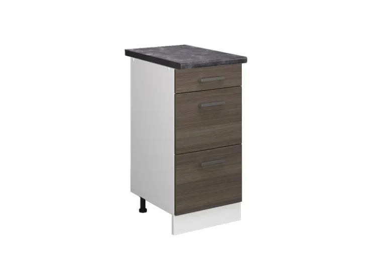 New Vicco Küchenunterschrank R-Line Grau/Weiß 40 cm mit Schubladen AP Anthrazit Edelgrau