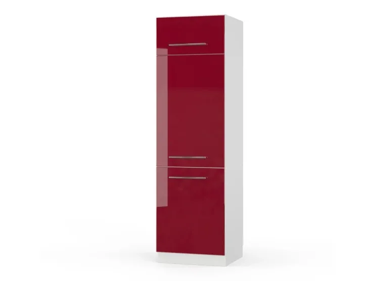 Sale Vicco Kühlumbauschrank Fame-Line Hochschrank für die Küche Bordeaux Hochglanz/Weiß 60 cm Bordeaux-Glanz
