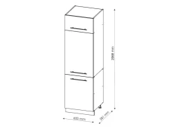 Sale Vicco Kühlumbauschrank Fame-Line Hochschrank für die Küche Bordeaux Hochglanz/Weiß 60 cm Bordeaux-Glanz