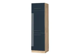 Best Vicco Kühlumbauschrank Fame-Line Hochglanz/Goldkraft Eiche 60 cm Dunkelblau
