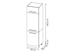 Best Vicco Kühlumbauschrank Fame-Line Hochglanz/Goldkraft Eiche 60 cm Dunkelblau