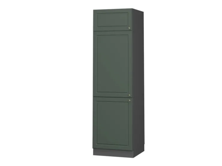 Vicco Kühlumbauschrank Fame-Line Hochschrank für die Küche Grün-Gold Landhaus/Anthrazit 60 cm Dunkelgrün