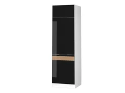 Vicco Kühlumbauschrank Fame-Line Hochschrank für die Küche Schwarz Eiche Hochglanz/Weiß 60 cm Kühlschränke|Küchenschränke