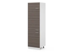 New Vicco Kühlumbauschrank R-Line Hochschrank für die Küche Grau/Weiß 60 cm Edelgrau
